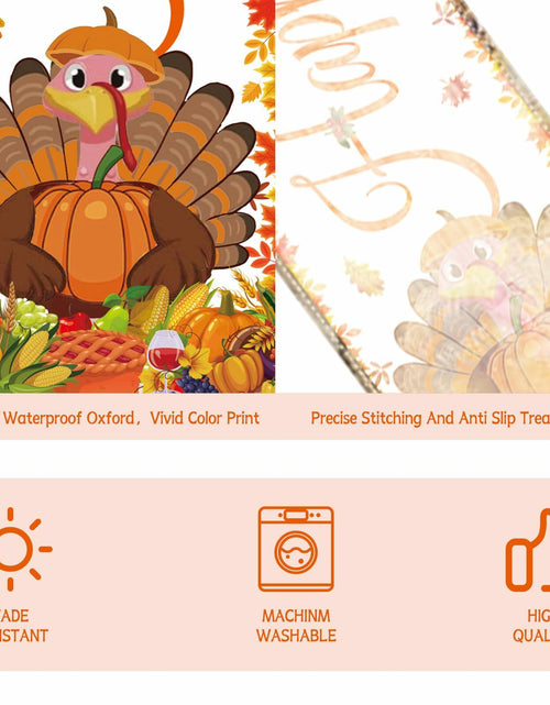 Load image into Gallery viewer, Happy Thanksgiving Turkey Table Runner Oxford 70.86x13.77in Pumpkin Maple
