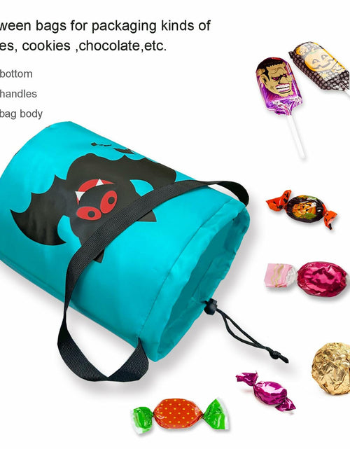 Load image into Gallery viewer, hsmyank Halloween Reusable Trick or Treat Tote Bags 6PCS Multicolor Drawstring
