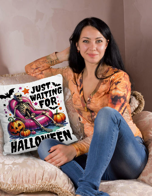 Load image into Gallery viewer, Nogrit Halloween Pumpkin Skeleton Pillow Covers 18x18 Orange 2 Pack
