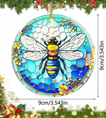 Bee Christmas Ornaments 2024 Acrylic Hanging Decor Indoor Outdoor
