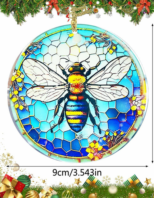 Load image into Gallery viewer, Bee Christmas Ornaments 2024 Acrylic Hanging Decor Indoor Outdoor
