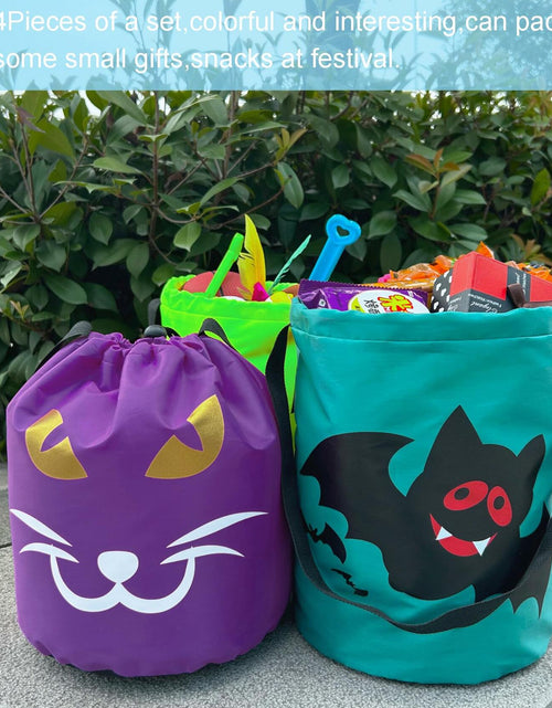 Load image into Gallery viewer, hsmyank Halloween Reusable Trick or Treat Tote Bags 6PCS Multicolor Drawstring
