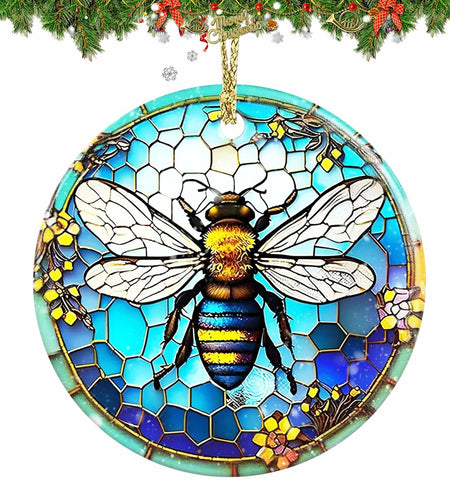 Bee Christmas Ornaments 2024 Acrylic Hanging Decor Indoor Outdoor
