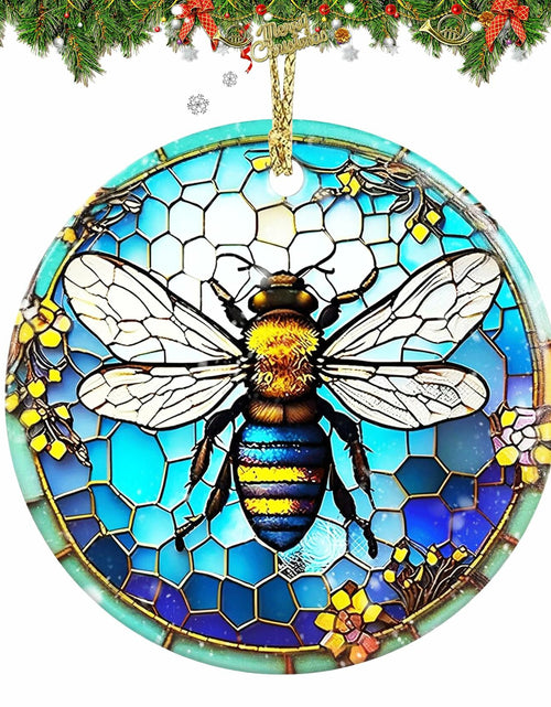 Load image into Gallery viewer, Bee Christmas Ornaments 2024 Acrylic Hanging Decor Indoor Outdoor
