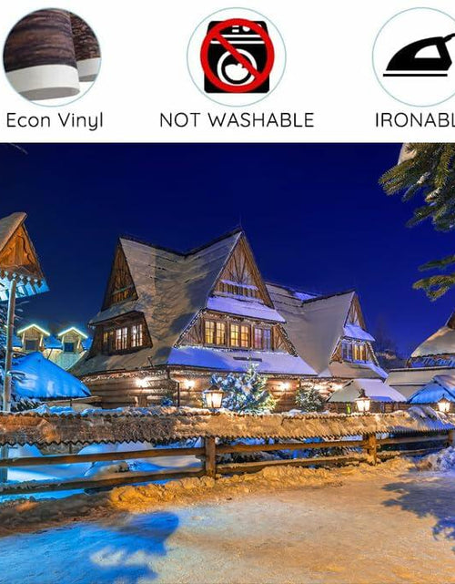 Load image into Gallery viewer, Snow Village Backdrop Xmas Pine Trees Night Scenery Banner 8x6ft
