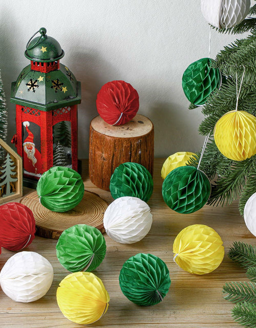 Load image into Gallery viewer, Watersay 30 Pcs 3" Christmas Paper Honeycomb Balls Decoration Classic Color
