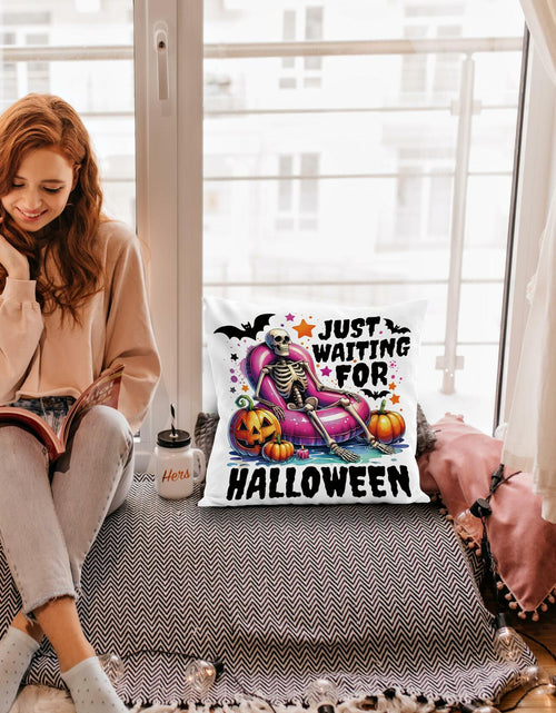 Load image into Gallery viewer, Nogrit Halloween Pumpkin Skeleton Pillow Covers 18x18 Orange 2 Pack
