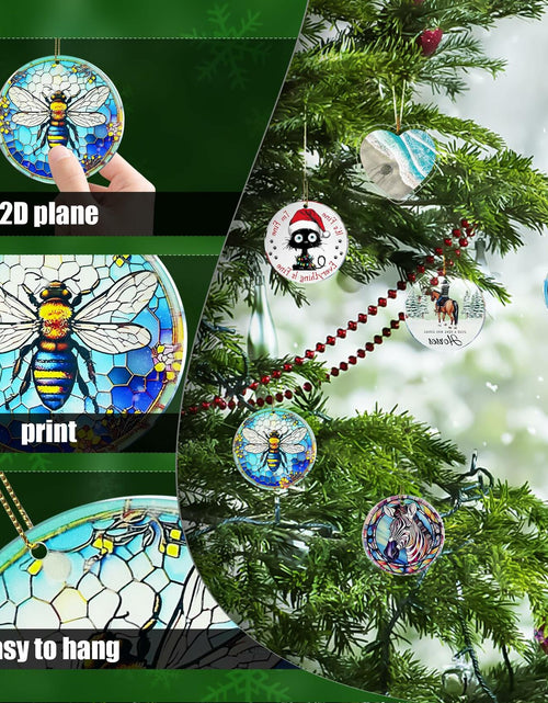 Load image into Gallery viewer, Bee Christmas Ornaments 2024 Acrylic Hanging Decor Indoor Outdoor
