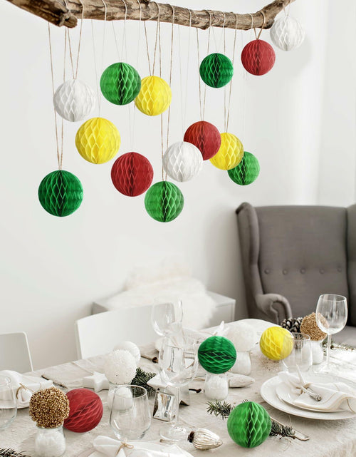 Load image into Gallery viewer, Watersay 30 Pcs 3" Christmas Paper Honeycomb Balls Decoration Classic Color
