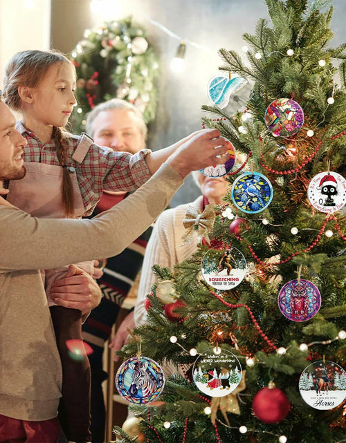 Load image into Gallery viewer, Bee Christmas Ornaments 2024 Acrylic Hanging Decor Indoor Outdoor
