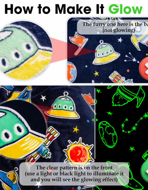 Load image into Gallery viewer, Boulou Glow in The Dark Galaxy Space Blanket Star Planet Decor 50x60
