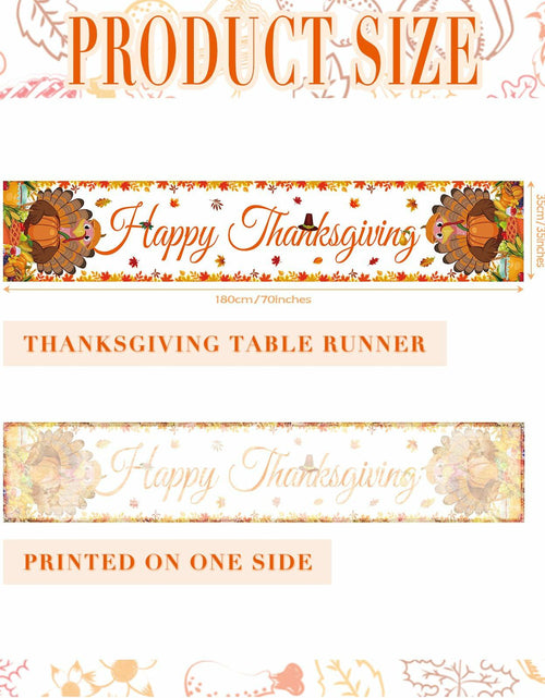 Load image into Gallery viewer, Happy Thanksgiving Turkey Table Runner Oxford 70.86x13.77in Pumpkin Maple
