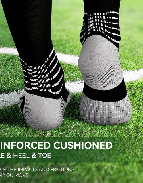Load image into Gallery viewer, IRAMY Compressive Soccer Socks Youth Ankle Support Coolmax Wicking 2 Pack - M
