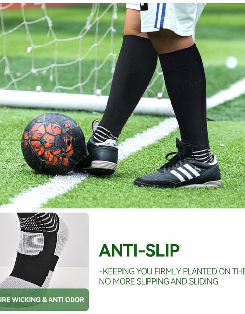 Load image into Gallery viewer, IRAMY Compressive Soccer Socks Youth Ankle Support Coolmax Wicking 2 Pack - M
