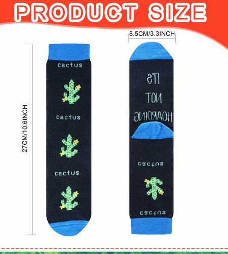Suhine Women's Christmas Cactus Crew Socks Holiday Gifts 4 Pairs - One Size