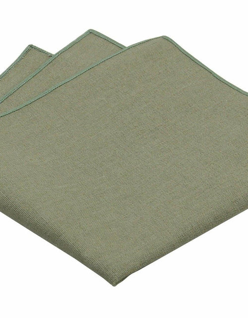 Load image into Gallery viewer, Mens Solid Linen Tie and Pocket Square Set Extra Long Sage Green Size Regular
