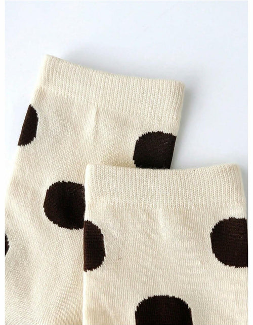 Load image into Gallery viewer, Verdusa Women's Polka Dot Crew Ankle Socks Multicolor 5 Pairs Size 36-39
