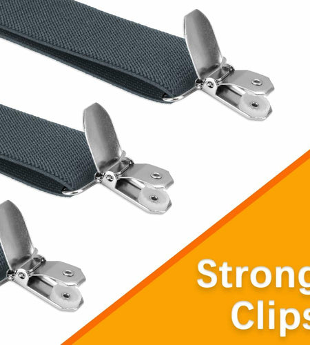 KIYFXA Heavy Duty Suspenders with Clips for Men and Women Gifts for Dad