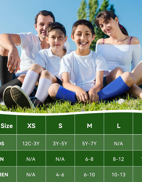 Load image into Gallery viewer, IRAMY Compressive Soccer Socks Youth Ankle Support Coolmax Wicking 2 Pack - M
