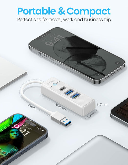 Load image into Gallery viewer, ORICO USB C Hub 3-Port USB 3.1 to USB 3.0 Adapter White 0.5ft Cable
