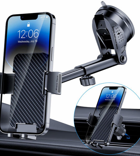 BIVGAZA Military-Grade Car Phone Holder Universal Thick Case Friendly Black