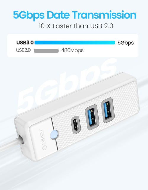 Load image into Gallery viewer, ORICO USB C Hub 3-Port USB 3.1 to USB 3.0 Adapter White 0.5ft Cable
