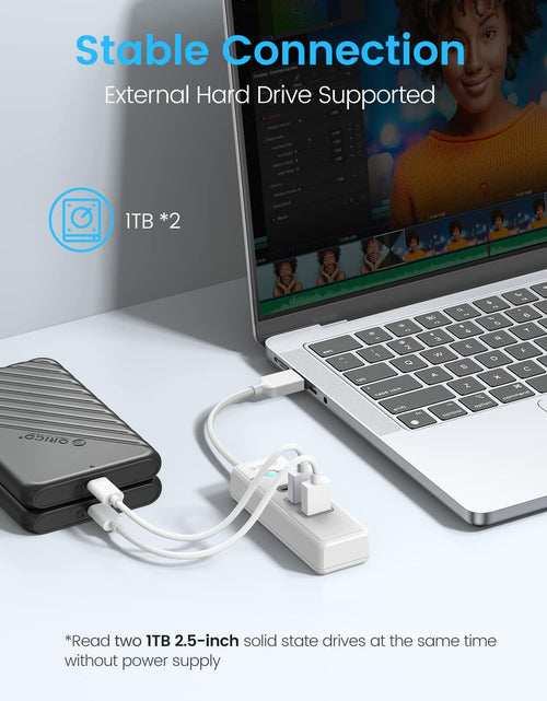 Load image into Gallery viewer, ORICO USB C Hub 3-Port USB 3.1 to USB 3.0 Adapter White 0.5ft Cable

