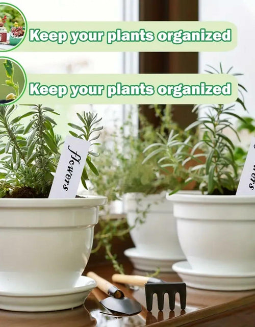 Load image into Gallery viewer, meumtuu 200 PCS White Plastic Plant Labels Garden Markers PVC PVCPL-200W
