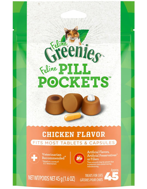 Load image into Gallery viewer, BestBy07/25 Greenies Feline Pill Pockets Cat Treats Chicken Flavor 1.6oz 45ct
