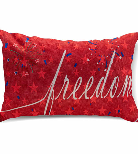 Freedom Patriotic 4th of July USA Stripes Pillow Cover 20x12