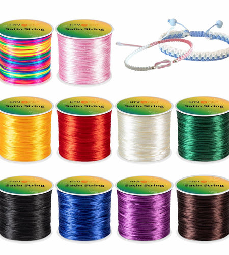 HTVRONT 1mm Elastic Bracelet String Clear Cord 120m with Bead Needle