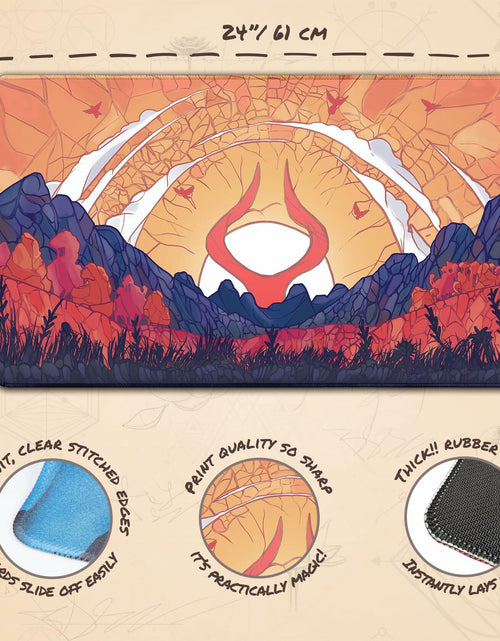 Load image into Gallery viewer, Paramint Plains Mana Scenery Stained Glass Stitched MTG Playmat TCG Mat
