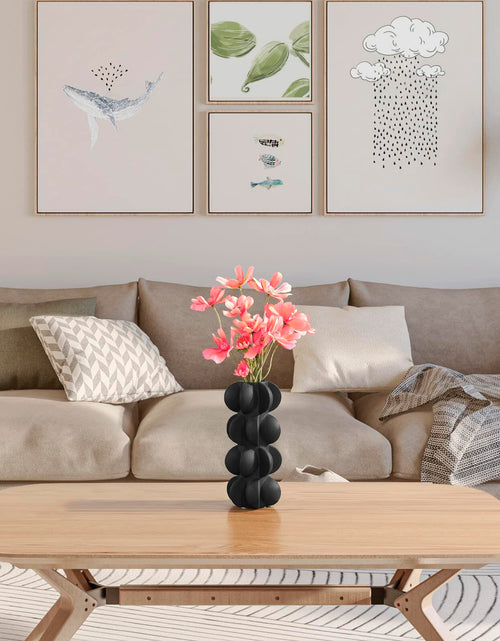 Load image into Gallery viewer, Ceramic Flower Vase 9-Inch Black Modern Farmhouse Decor Small
