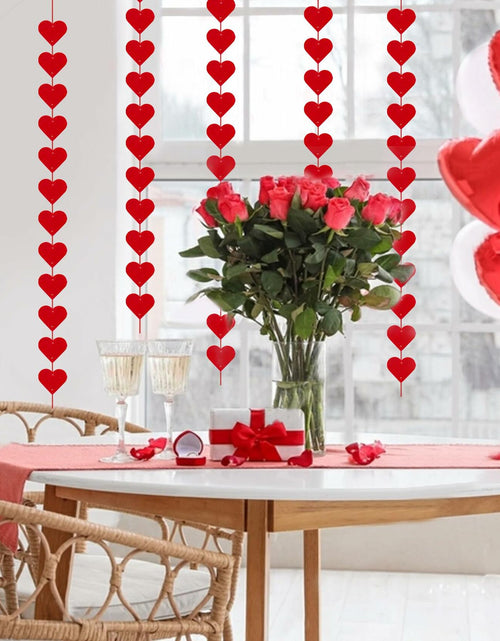 Load image into Gallery viewer, 60Pcs Hanging Hearts Red Garland Valentines Day Decoration String
