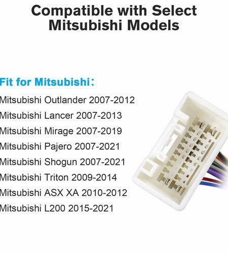 Zenoruslky 20Pin Radio Wire Harness Stereo Connector for Mitsubishi Cars