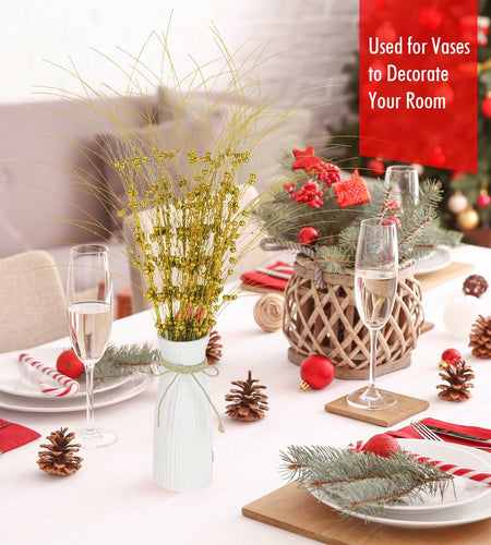 28in 10PCS Artificial Glitter Stem Christmas Ornaments DIY Decor