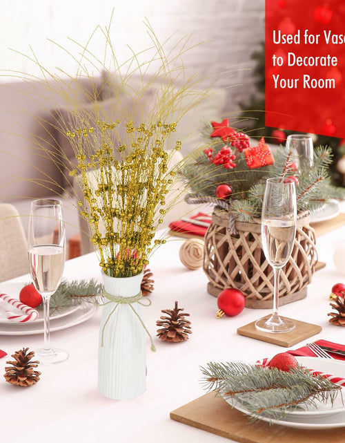 Load image into Gallery viewer, 28in 10PCS Artificial Glitter Stem Christmas Ornaments DIY Decor
