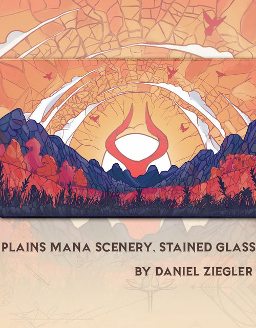 Load image into Gallery viewer, Paramint Plains Mana Scenery Stained Glass Stitched MTG Playmat TCG Mat
