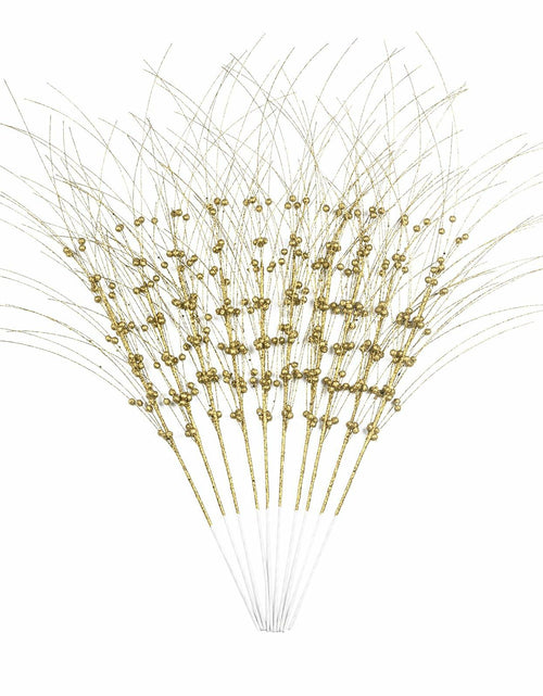 Load image into Gallery viewer, 28in 10PCS Artificial Glitter Stem Christmas Ornaments DIY Decor
