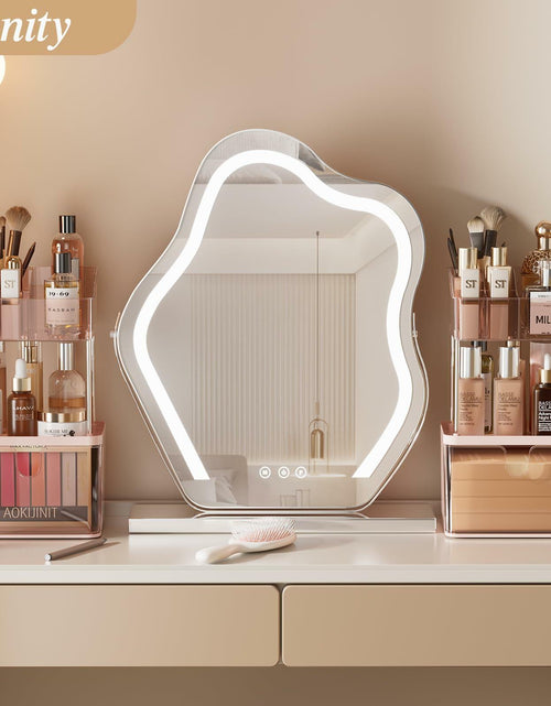 Load image into Gallery viewer, Delamu 3-Tier Makeup Organizer with Drawers &amp; 6-Grid Top Pink Vanity Storage
