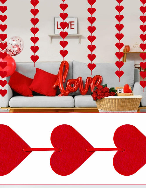 Load image into Gallery viewer, 60Pcs Hanging Hearts Red Garland Valentines Day Decoration String

