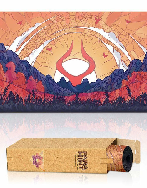 Load image into Gallery viewer, Paramint Plains Mana Scenery Stained Glass Stitched MTG Playmat TCG Mat
