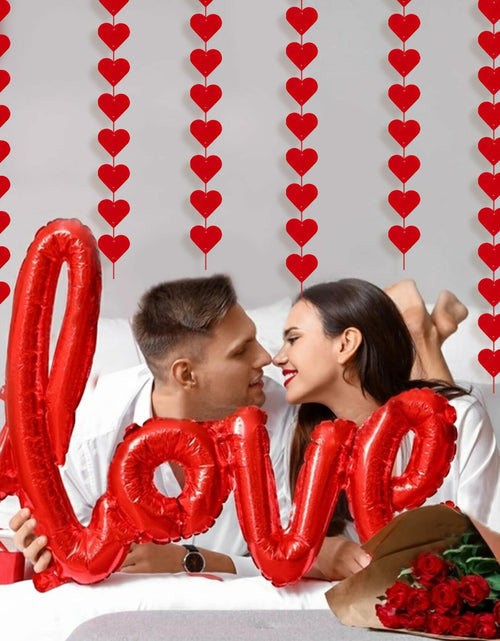 Load image into Gallery viewer, 60Pcs Hanging Hearts Red Garland Valentines Day Decoration String
