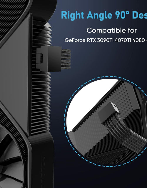 Load image into Gallery viewer, SYBECHATF RTX 4090 16Pin to 4x8Pin PCI-E 5.0 Sleeved Cable 14in Black
