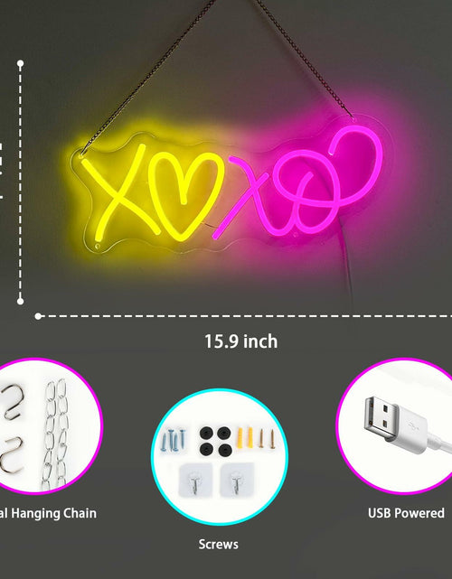 Load image into Gallery viewer, Heart Neon Signs I LOVE YOU Pink LED Light Wall Decor Wedding Party Gift
