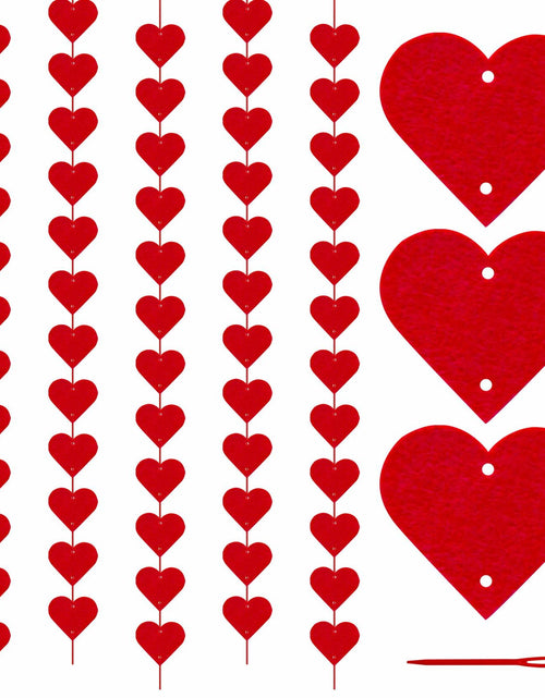 Load image into Gallery viewer, 60Pcs Hanging Hearts Red Garland Valentines Day Decoration String
