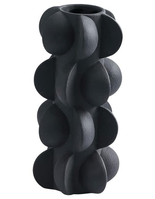 Load image into Gallery viewer, Ceramic Flower Vase 9-Inch Black Modern Farmhouse Decor Small
