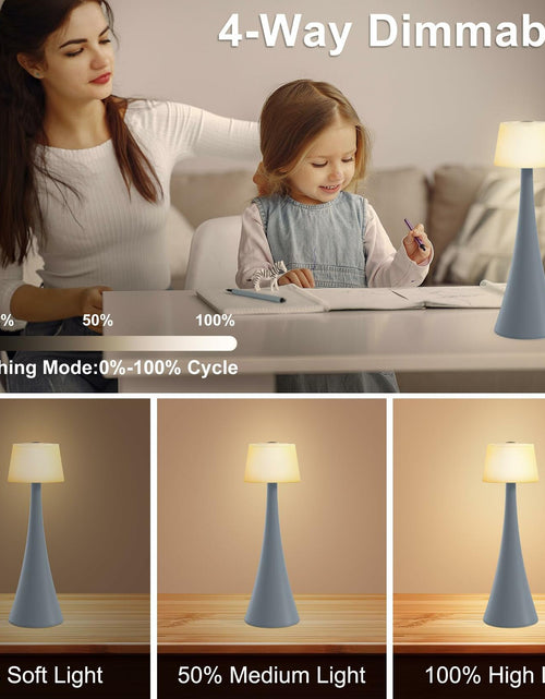 Load image into Gallery viewer, Modern Table Lamp Cordless 4-Way Dimming Touch 4000mAh Battery Mint Green
