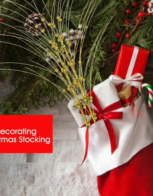 Load image into Gallery viewer, 28in 10PCS Artificial Glitter Stem Christmas Ornaments DIY Decor
