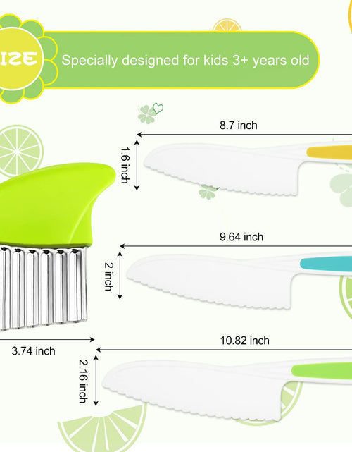 Load image into Gallery viewer, Suhctuptx Kids Nylon Kitchen Knife Set Toddler Safe Cooking Tools 4 Pcs
